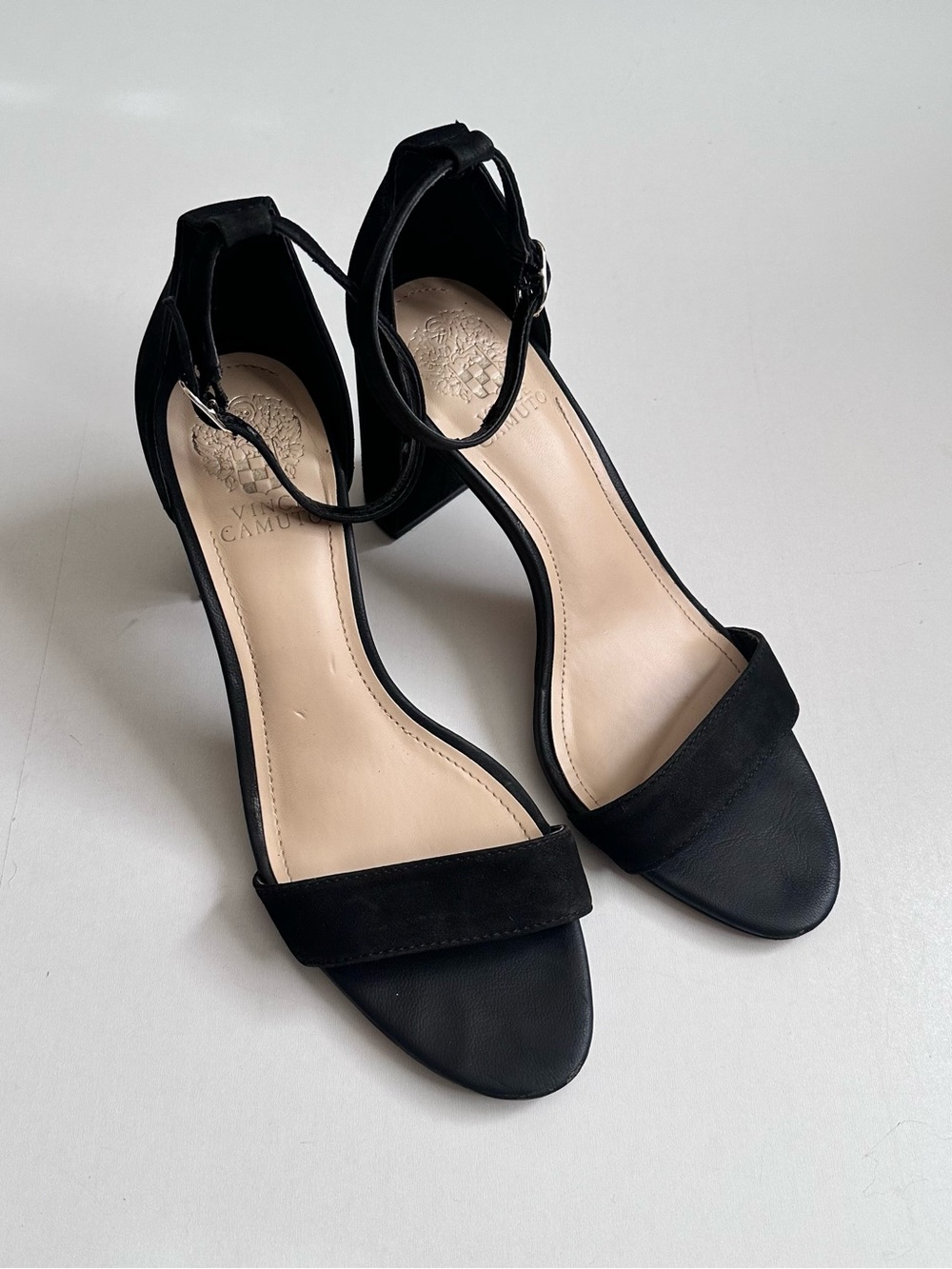Vince Camuto Black Monessa Sandal Heel Size 8.5